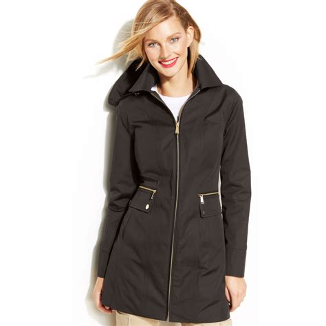 michael michael kors hooded raincoat